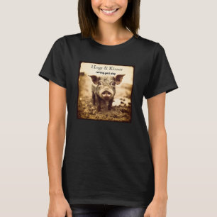 Hogs & Kisses Vintage Farmhouse Chic Pig T-Shirt
