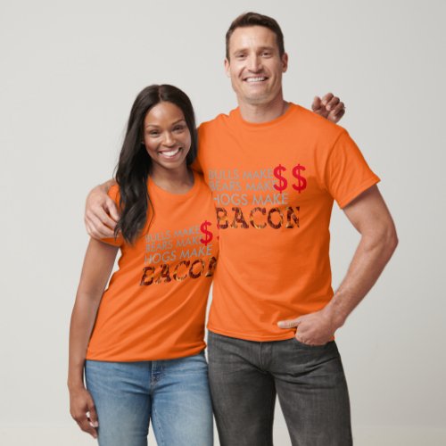 hogs make bacon funny wall street  t_shirt design