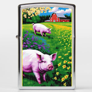 Hogs on the farm zippo lighter
