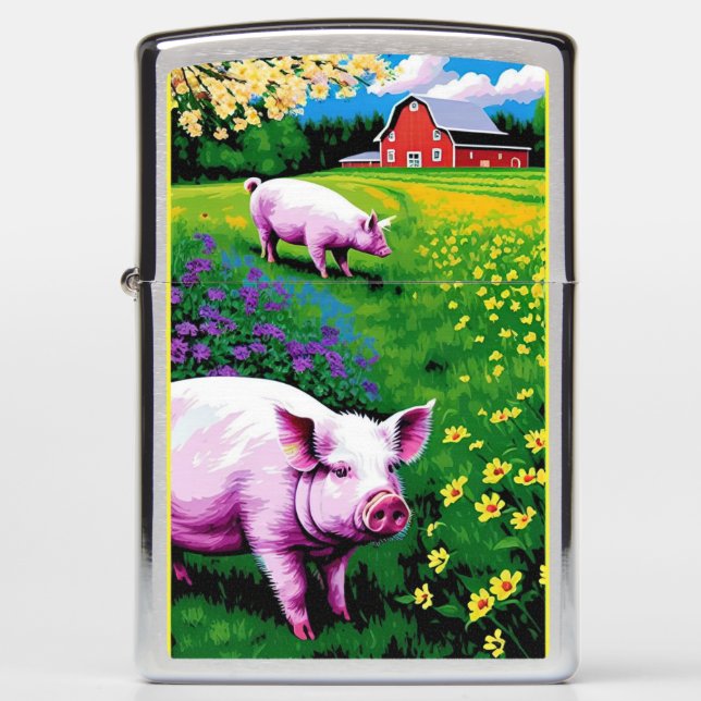 Hogs on the farm zippo lighter (Front)