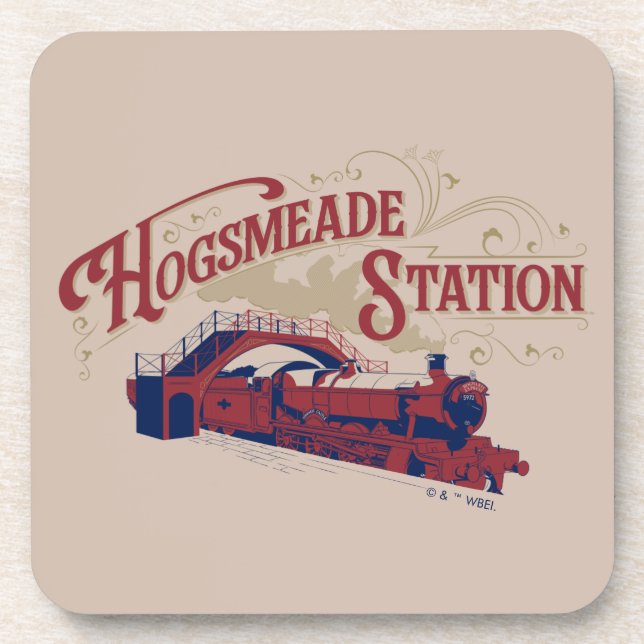 HOGSMEADE Station Vintage Graphic Beverage Coaster (Front)