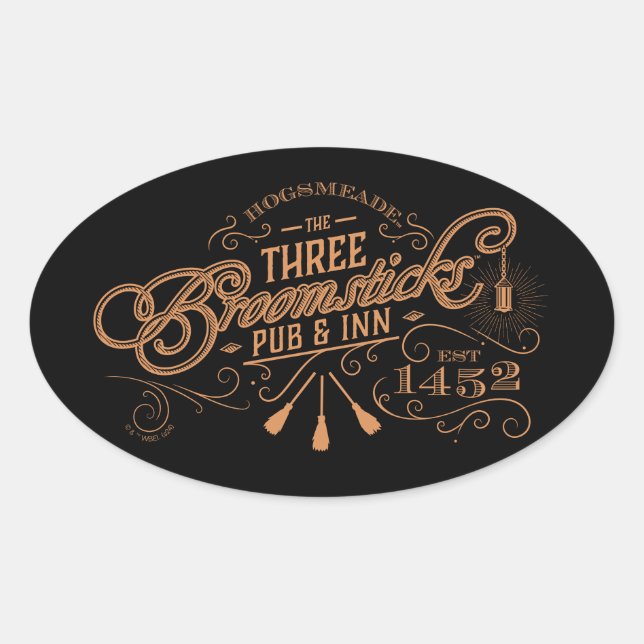 HOGSMEADE™ THE THREE BROOMSTICKS™ Pub & Inn Oval Sticker (Front)