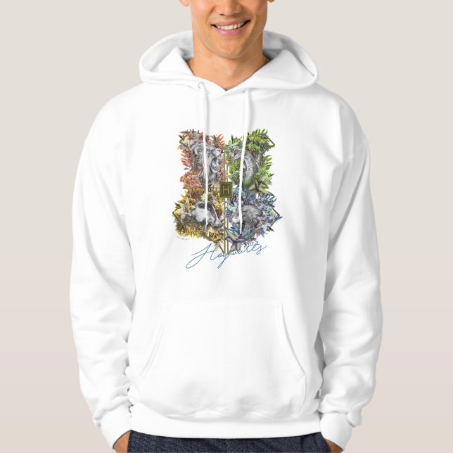 HOGWARTS™ Badge Floral Graphic Hoodie (Front)