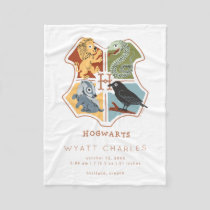 HOGWARTS™ Cartoon Baby Birth Stats Fleece Blanket