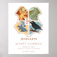 HOGWARTS™ Cartoon Baby Birth Stats Poster