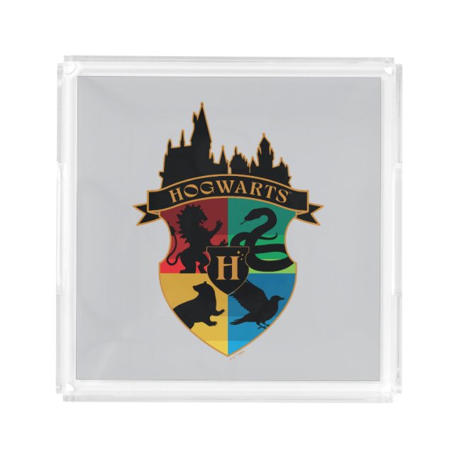 HOGWARTS™ Castle Crest House Pride Badge Acrylic Tray (Front)