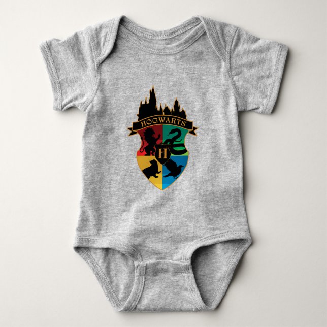 HOGWARTS™ Castle Crest House Pride Badge Baby Bodysuit (Front)