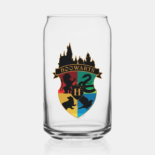 HOGWARTS™ Castle Crest House Pride Badge Can Glass