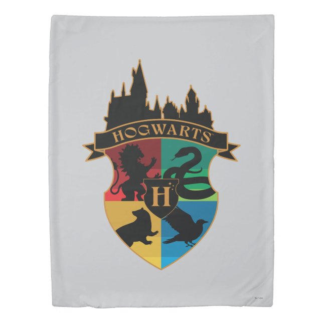HOGWARTS™ Castle Crest House Pride Badge Duvet Cover (Front)