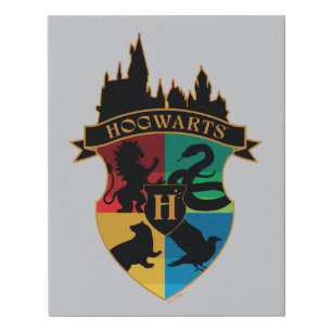 HOGWARTS™ Castle Crest House Pride Badge Faux Canvas Print