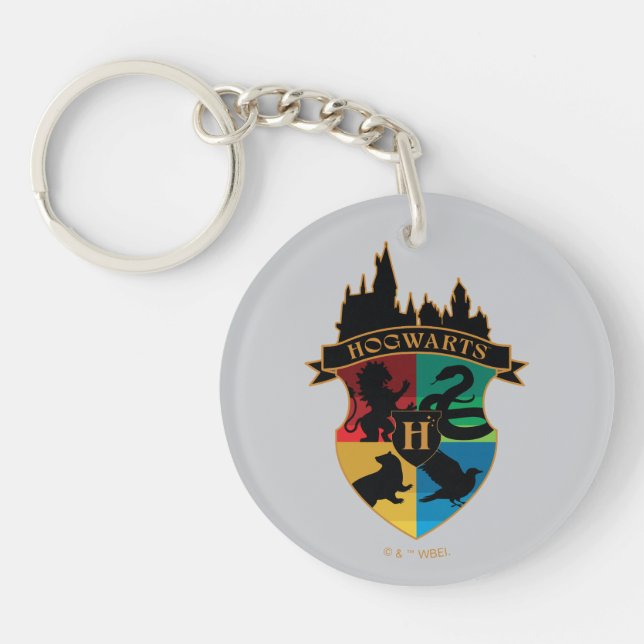 HOGWARTS™ Castle Crest House Pride Badge Keychain (Front)