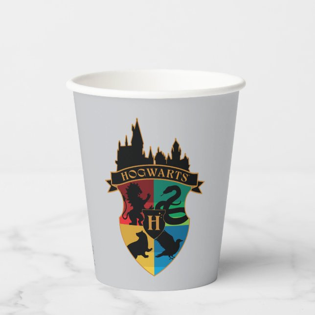 HOGWARTS™ Castle Crest House Pride Badge Paper Cups (Front)