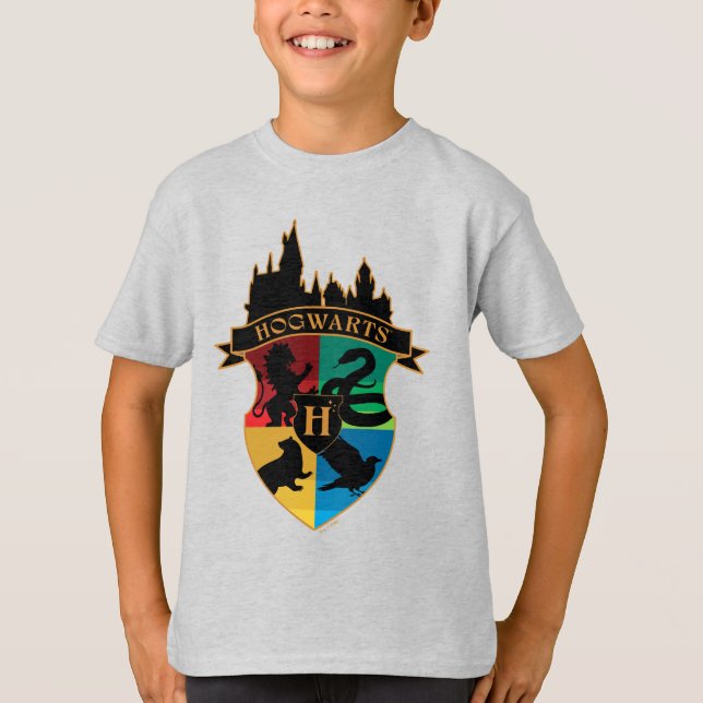HOGWARTS™ Castle Crest House Pride Badge T-Shirt (Front)