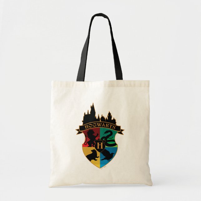 HOGWARTS™ Castle Crest House Pride Badge Tote Bag (Front)