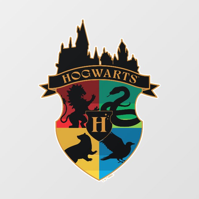 HOGWARTS™ Castle Crest House Pride Badge Wall Decal (Front)