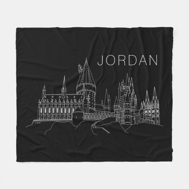 HOGWARTS™ CASTLE Outline  Fleece Blanket (Front (Horizontal))