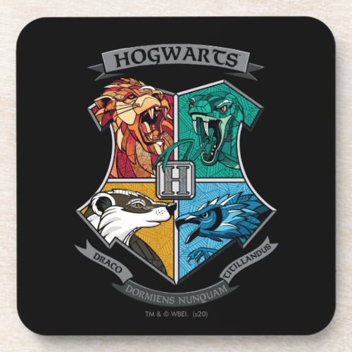 HOGWARTS Crosshatched Emblem Beverage Coaster