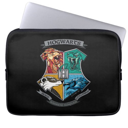HOGWARTSâ Crosshatched Emblem Laptop Sleeve