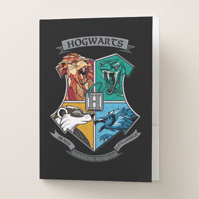 HOGWARTS™ Crosshatched Emblem Pocket Folder (Front)