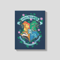HOGWARTS™ Floral Crest Canvas Print