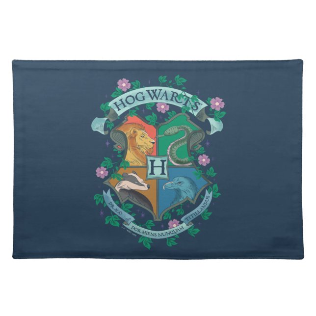 HOGWARTS™ Floral Crest Cloth Placemat (Front)