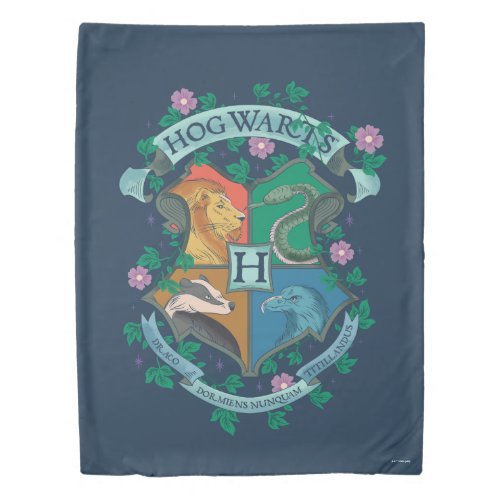 HOGWARTS Floral Crest Duvet Cover