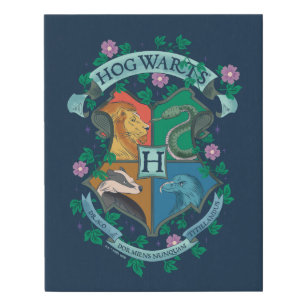 HOGWARTS™ Floral Crest Faux Canvas Print