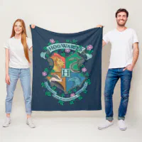 HOGWARTS Floral Crest Fleece Blanket Zazzle