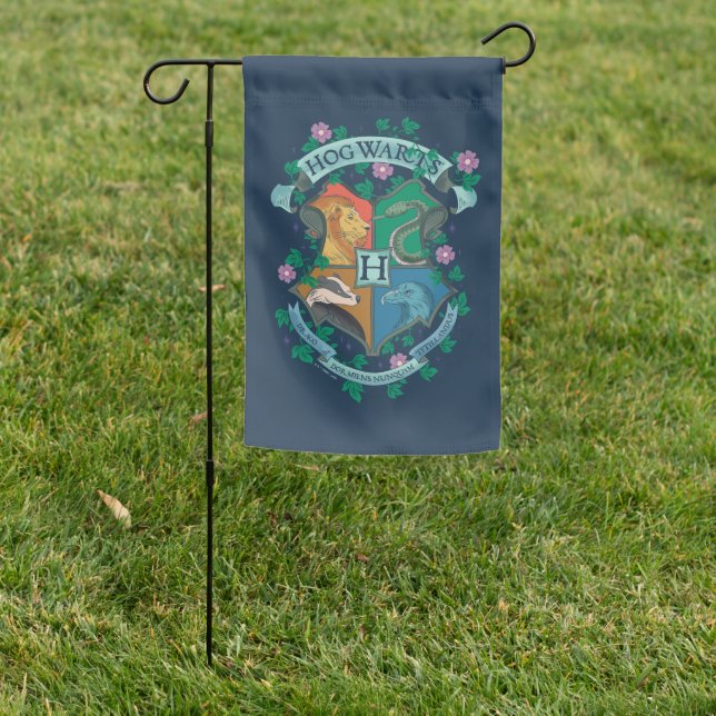 HOGWARTS™ Floral Crest Garden Flag (In SItu)
