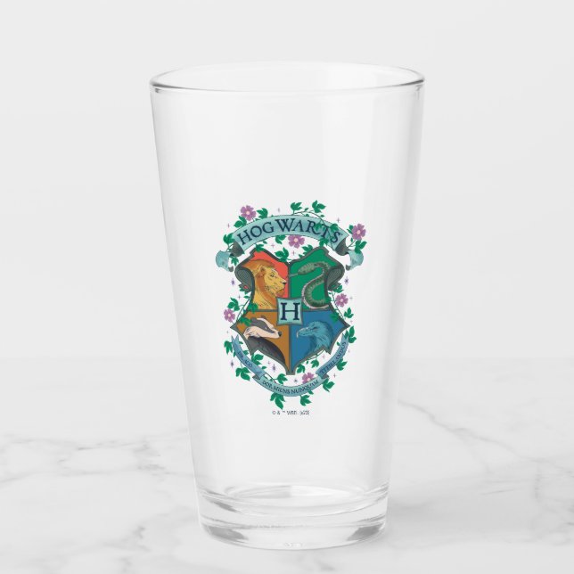HOGWARTS™ Floral Crest Glass (Front)