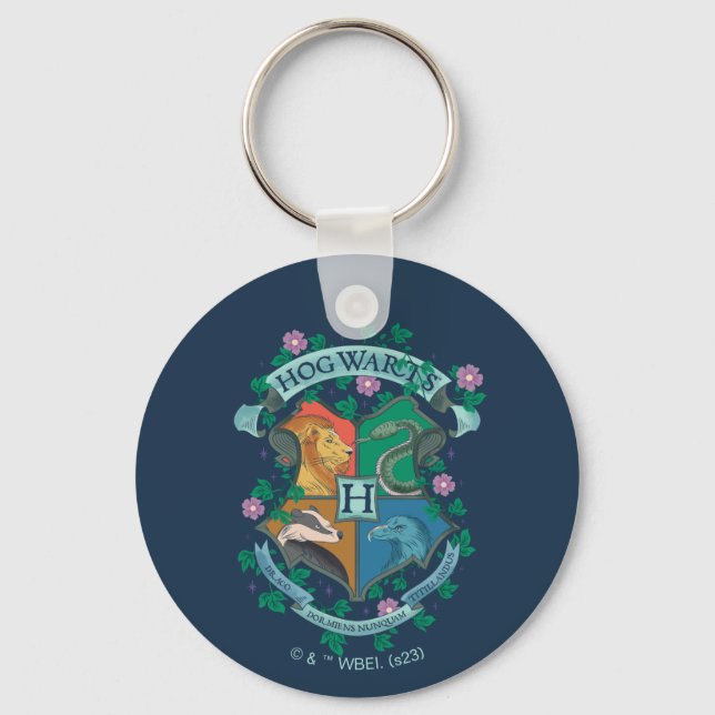 HOGWARTS™ Floral Crest Keychain (Front)