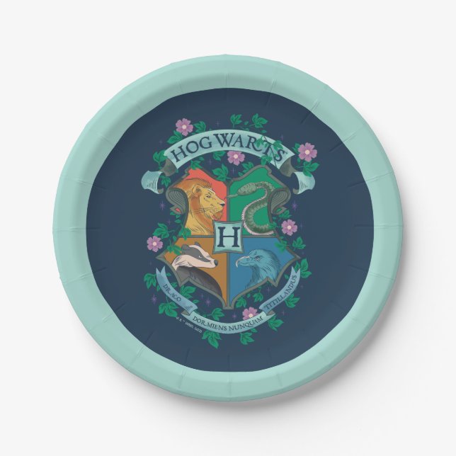 HOGWARTS™ Floral Crest Paper Plates (Front)