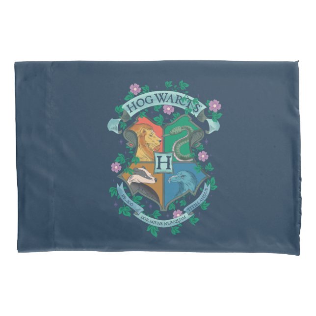 HOGWARTS™ Floral Crest Pillow Case (Front)
