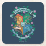 HOGWARTS™ Floral Crest Square Paper Coaster<br><div class="desc">HARRY POTTER™ | Check out this floral HOGWARTS™ Crest illustration!</div>