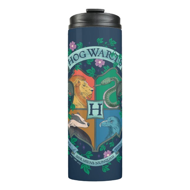 HOGWARTS™ Floral Crest Thermal Tumbler (Front)