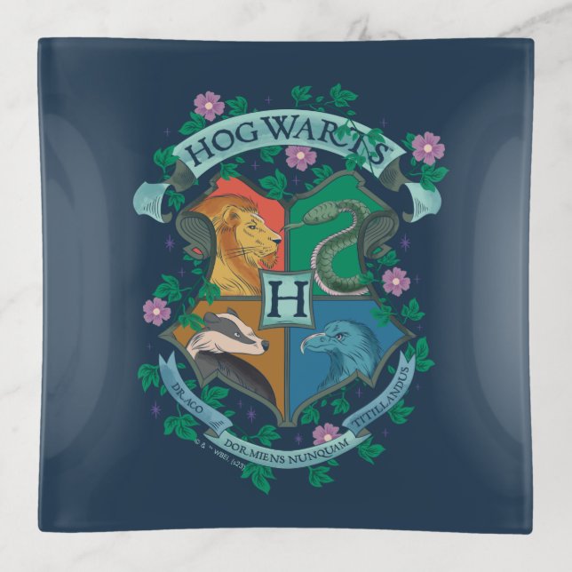 HOGWARTS™ Floral Crest Trinket Tray (Front)
