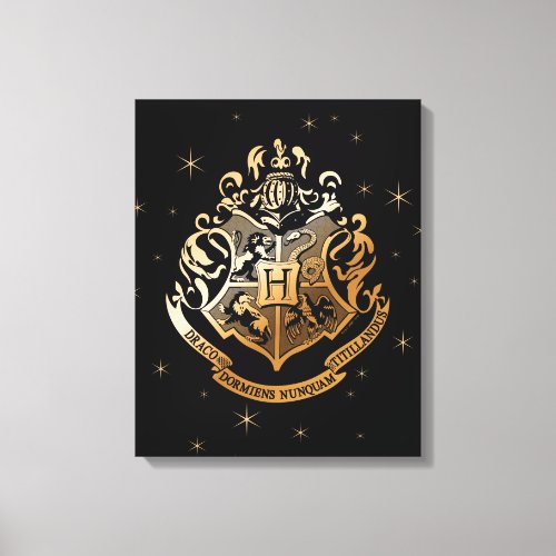 HOGWARTS Glistening Golden Crest Canvas Print