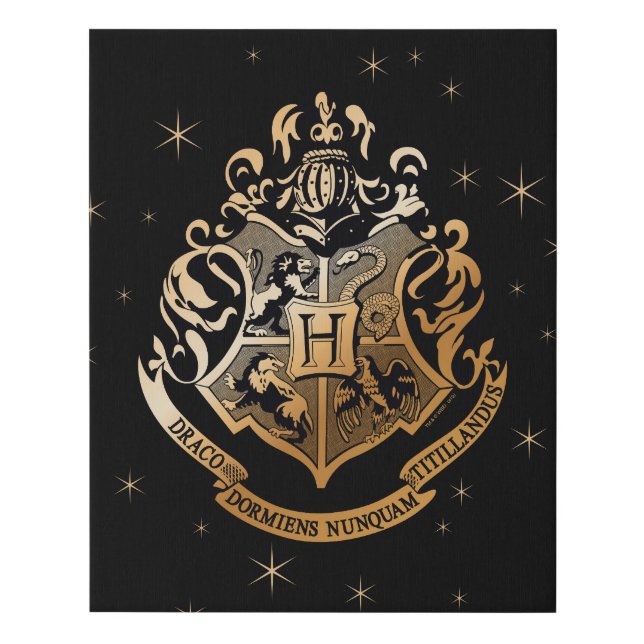 HOGWARTS™ Glistening Golden Crest Faux Canvas Print (Front)