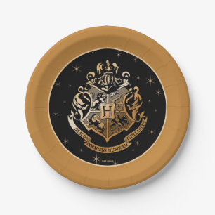 HOGWARTS™ Glistening Golden Crest Paper Plates
