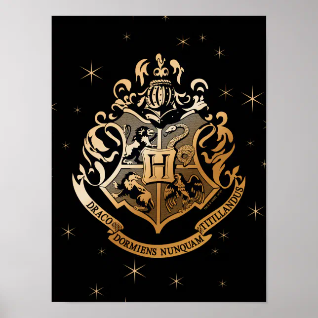 HOGWARTS™ Glistening Golden Crest Poster | Zazzle display picture 2
