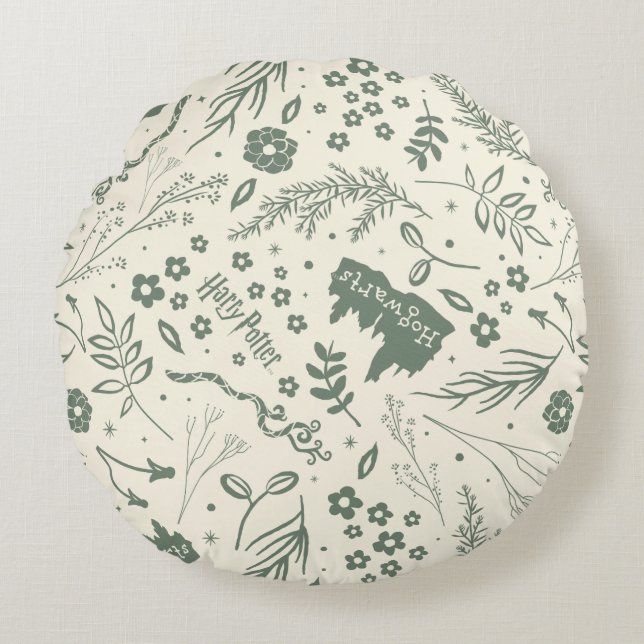 HOGWARTS™ Herbology Magic Pattern Round Pillow (Front)