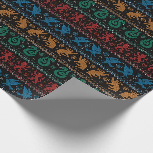 HOGWARTS™ House Animals Cross-Stitch Pattern Wrapping Paper (Corner)