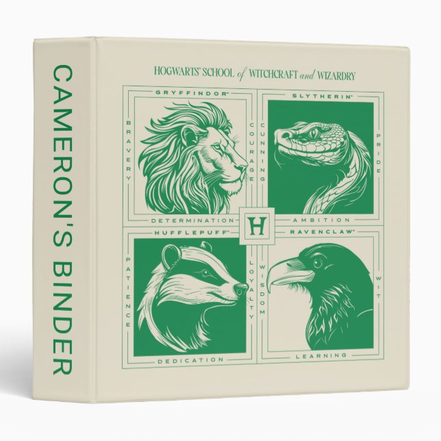 HOGWARTS™ House Animals Grid 3 Ring Binder (Front/Spine)