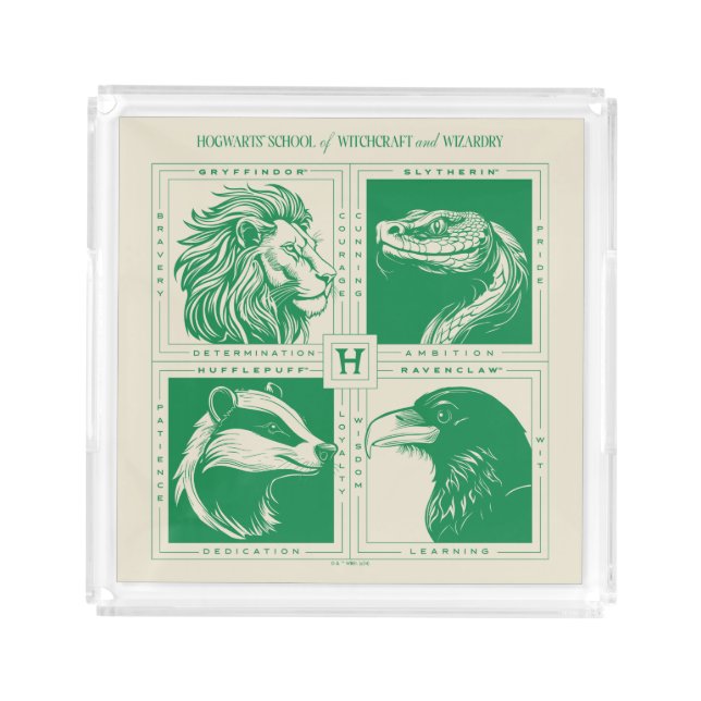 HOGWARTS™ House Animals Grid Acrylic Tray (Front)