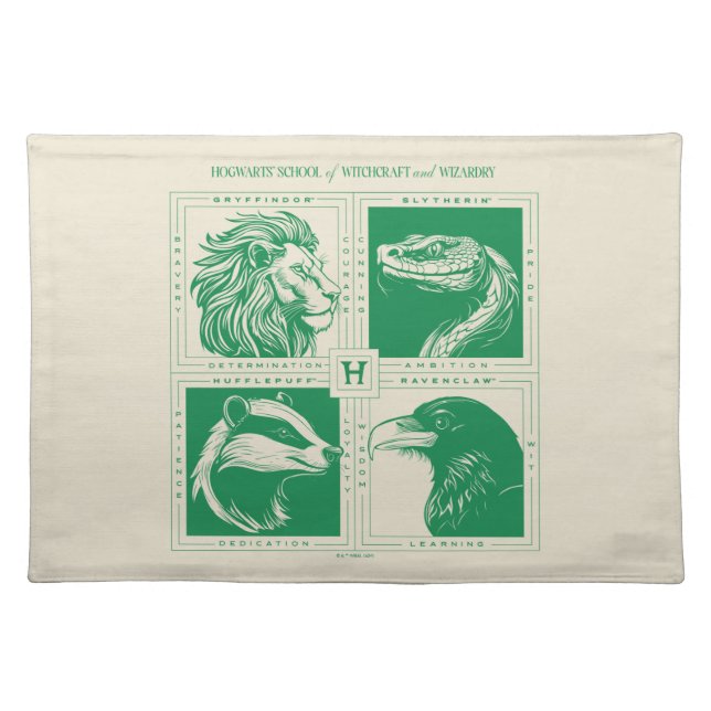 HOGWARTS™ House Animals Grid Cloth Placemat (Front)