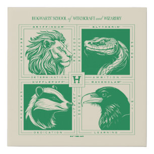 HOGWARTS™ House Animals Grid Faux Canvas Print