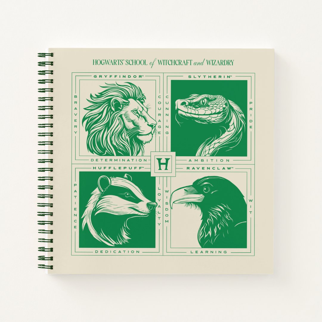 HOGWARTS™ House Animals Grid Notebook (Front)