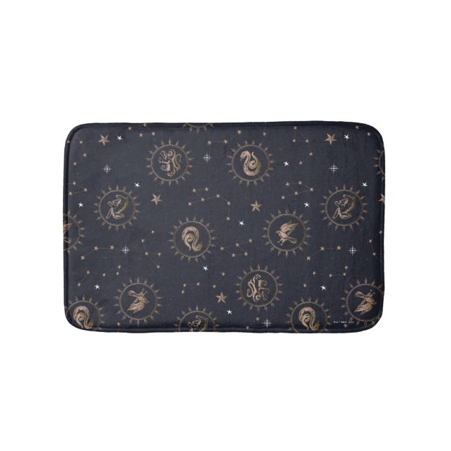 Hogwarts House Crests Constellation Pattern Bath Mat (Front)