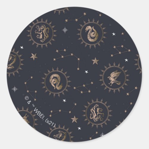 Hogwarts House Crests Constellation Pattern Classic Round Sticker