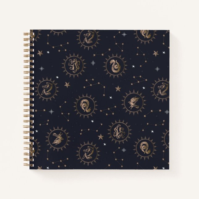 Hogwarts House Crests Constellation Pattern Notebook (Front)
